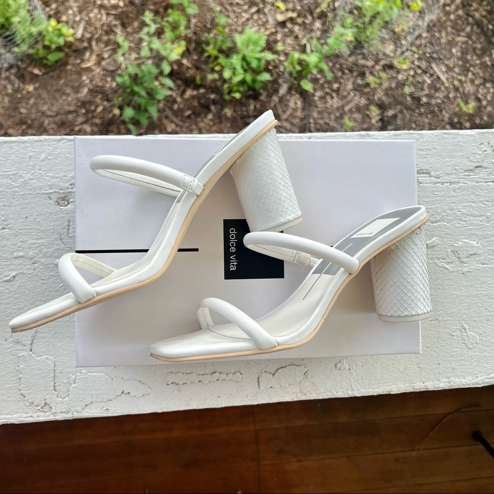 Dolce Vita Noles Heels in White Leather Size 7.5 - Picture 2 of 6